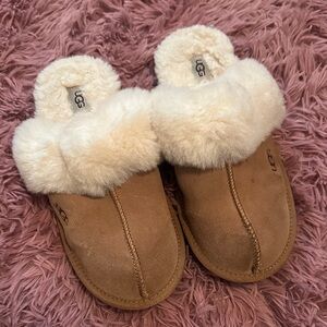 UGG Chestnut and Cream Shearling Slippers